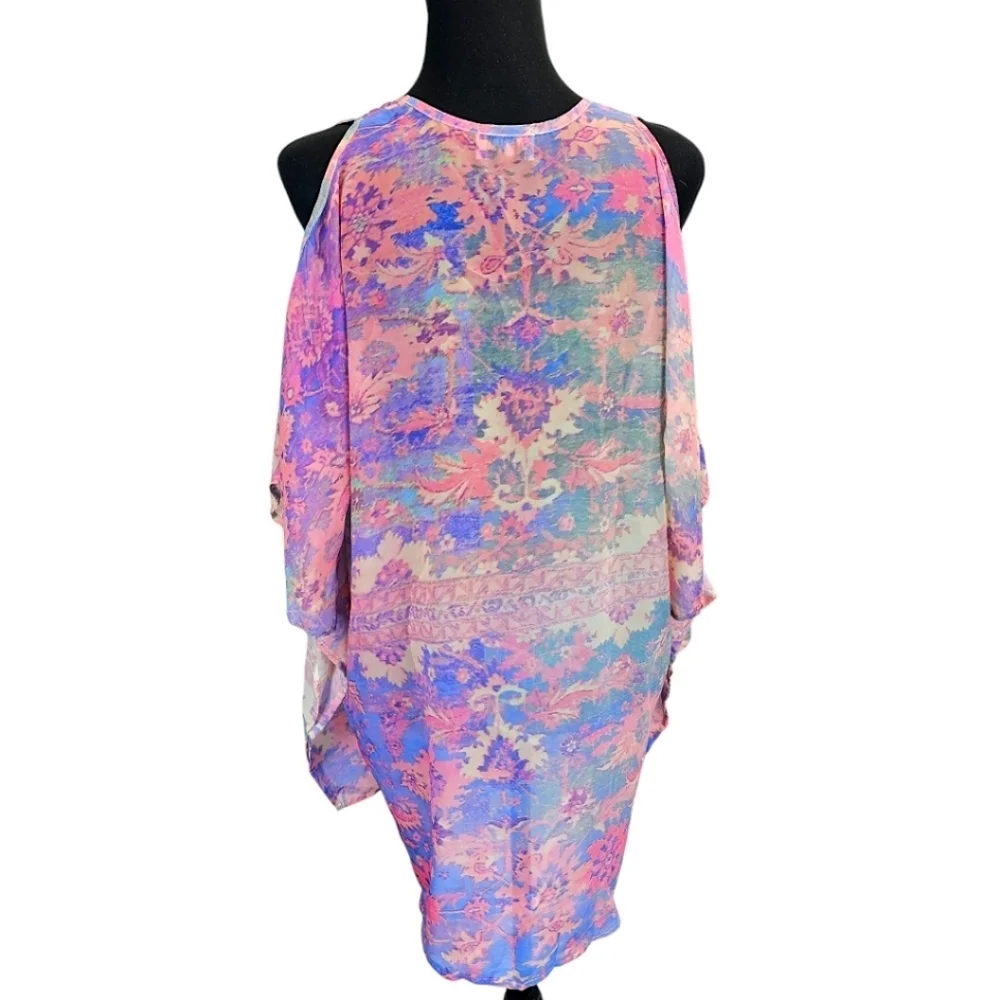 Show Me Your Mumu Kaftan Kimono Tunic Watercolor XS Colorful Fairycore Ethereal - Picture 6 of 12